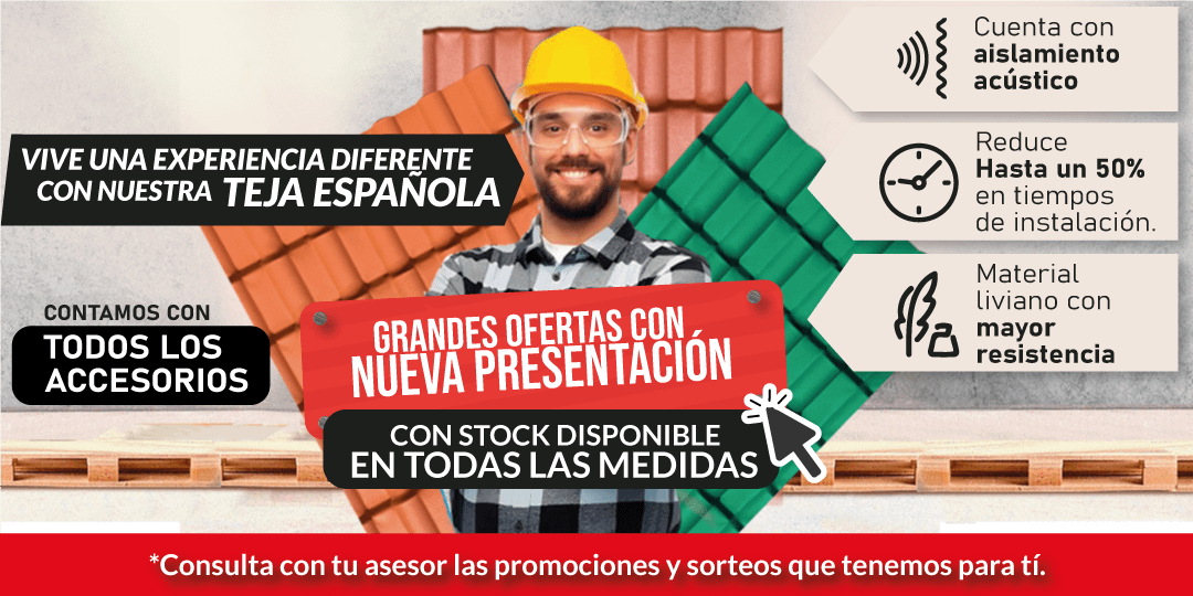 Teja Española de Pvc - 10 BANNER cell teja - Comercial Michelena